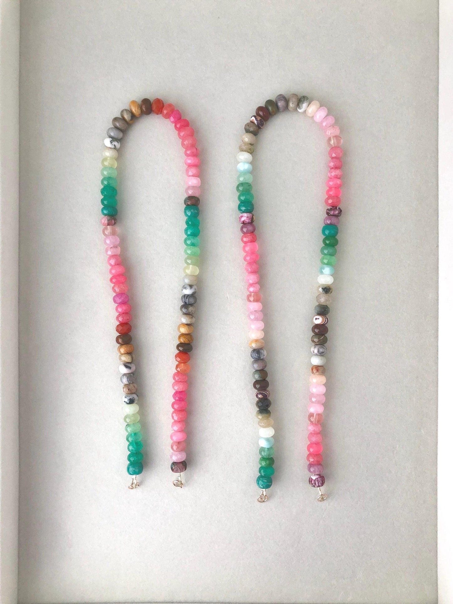 Dogwood Blossom Series Ombré Gemstone Jewelry: colorful, joyful, one of a kind wearable art gemstone bead necklaces and bracelet