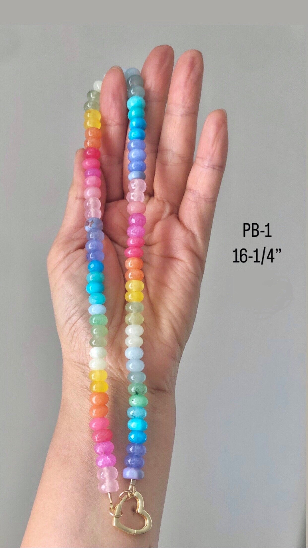 Pastel Bright #PB4 Ombre Rainbow Necklace: colorful, joyful, one of a kind mixed gemstone bead necklaces