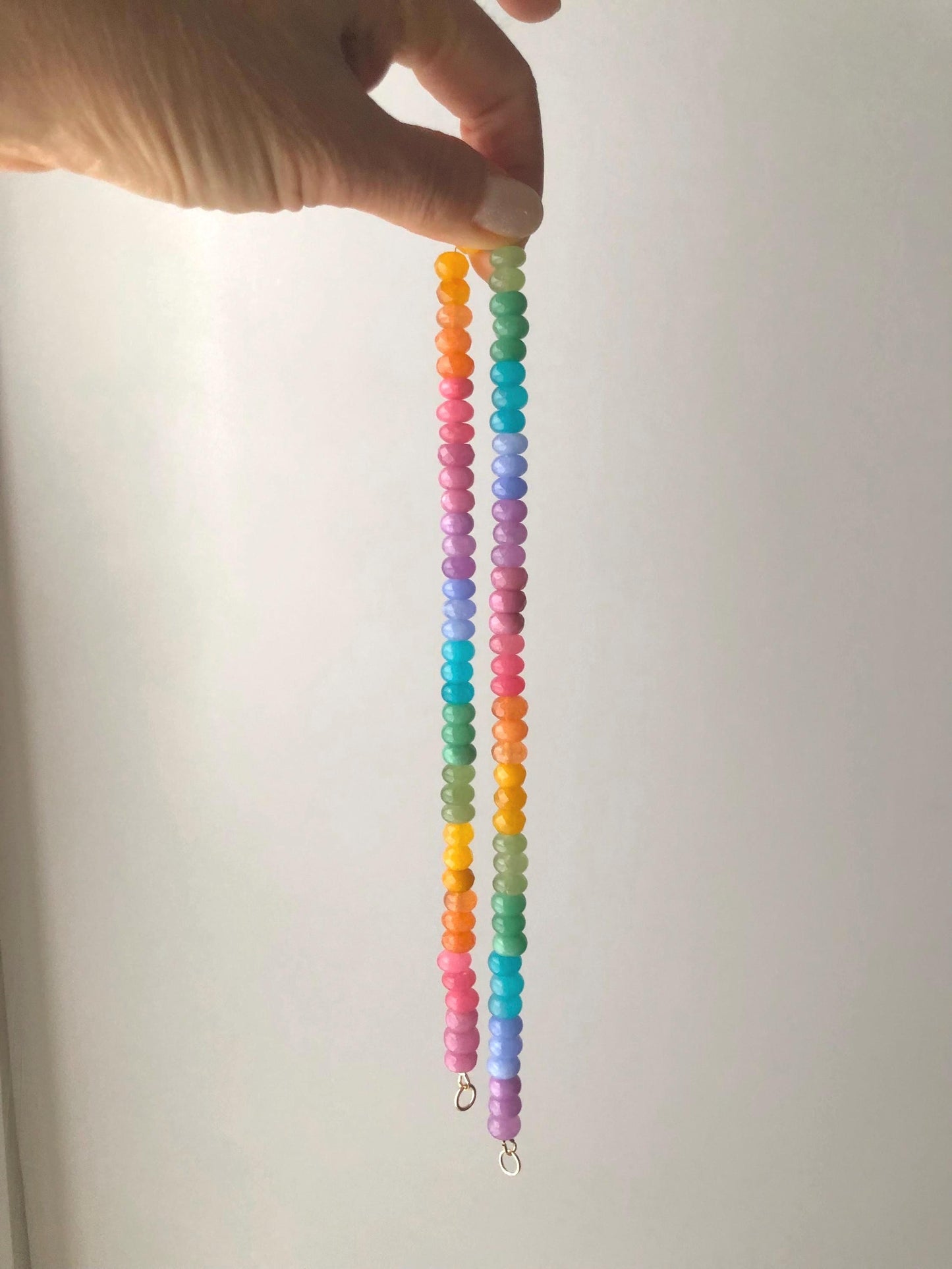 Tropical Fruit, TANGO MANGO Necklace: one of a kind ombré gemstone necklace in juicy, exotic colors of delicious mangos and tropical fruit