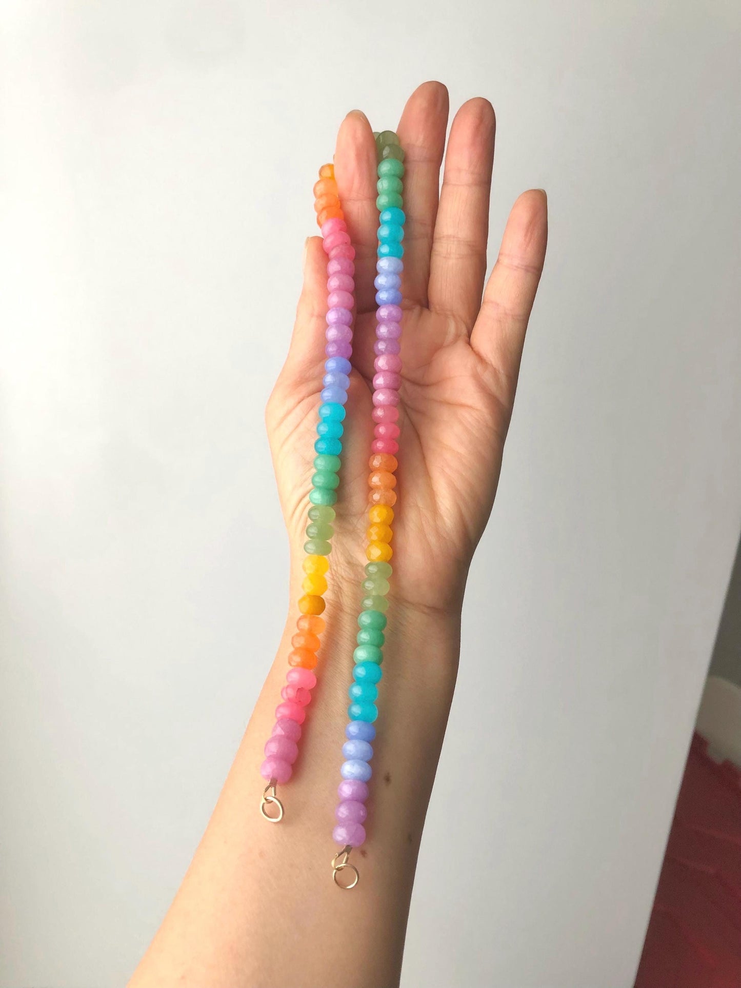 Tropical Fruit, TANGO MANGO Necklace: one of a kind ombré gemstone necklace in juicy, exotic colors of delicious mangos and tropical fruit