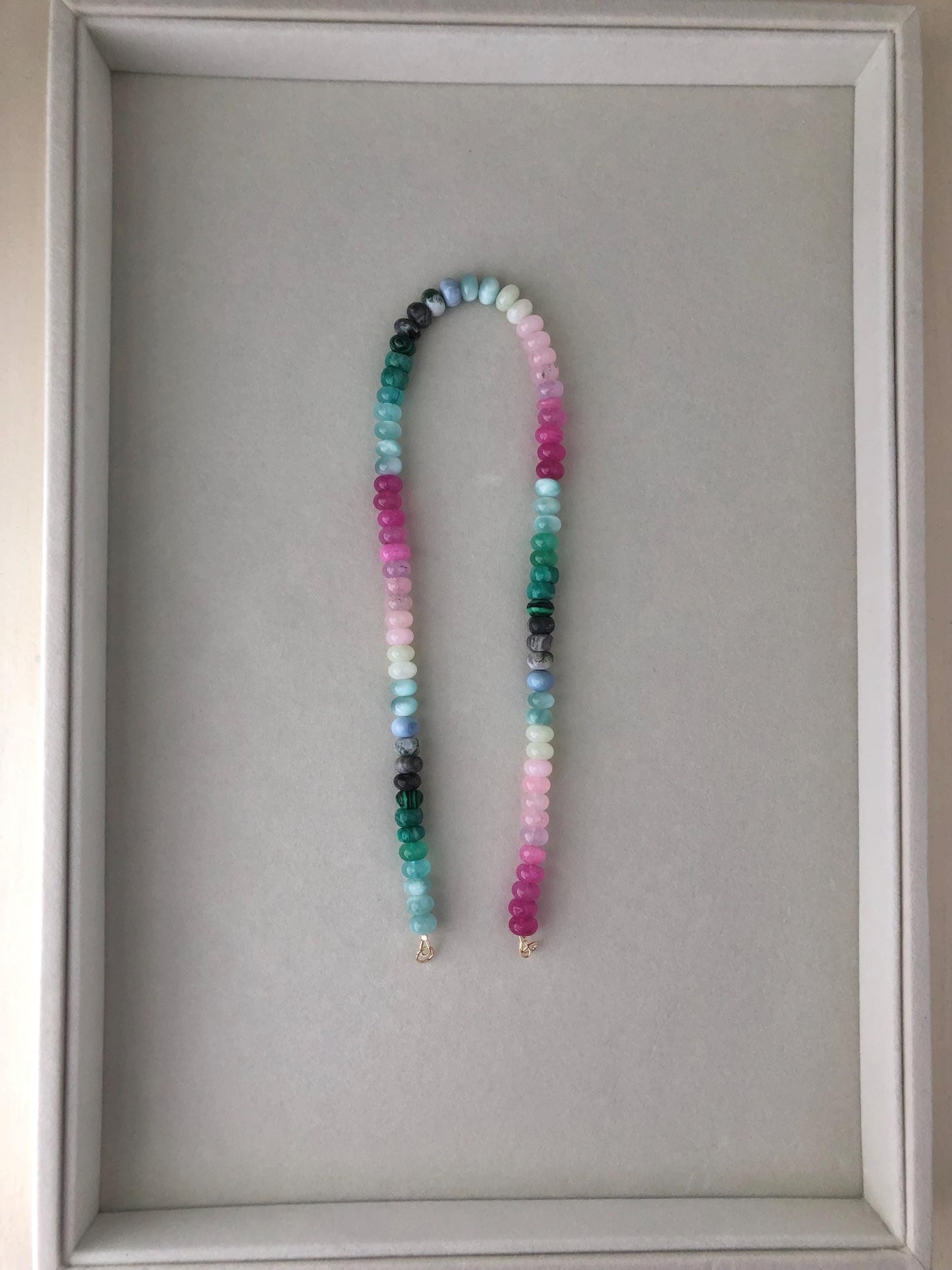 Cactus Blossom CB3 Fuchsia Cool Necklace: one of a kind ombré gemstone necklace inspired by west coast blooming cactus, series