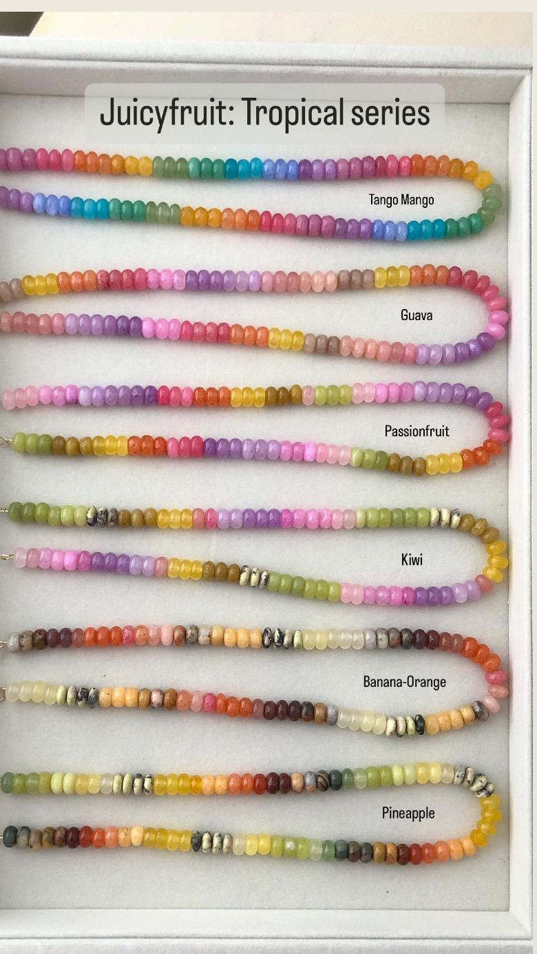Tropical Fruit, TANGO MANGO Necklace: one of a kind ombré gemstone necklace in juicy, exotic colors of delicious mangos and tropical fruit