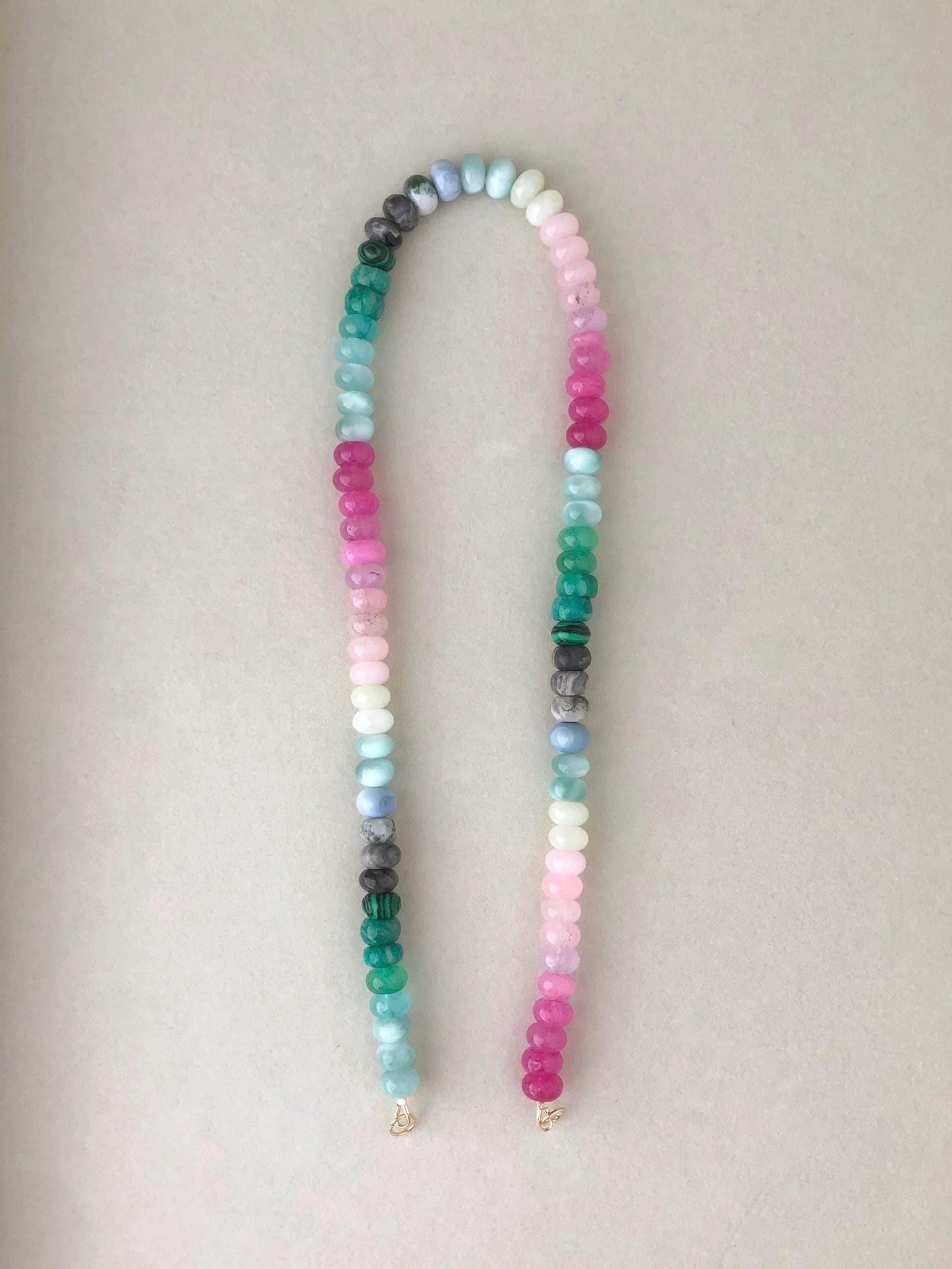 Cactus Blossom CB3 Fuchsia Cool Necklace: one of a kind ombré gemstone necklace inspired by west coast blooming cactus, series