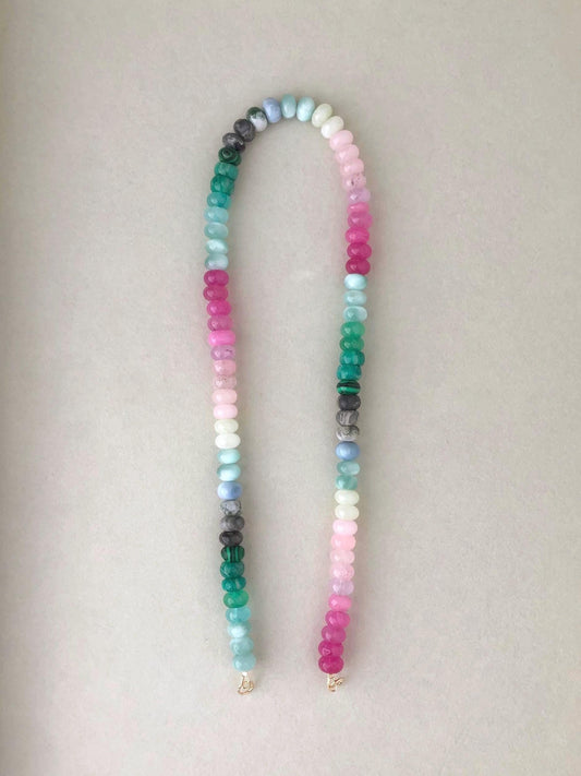 Cactus Blossom CB3 Fuchsia Cool Necklace: one of a kind ombré gemstone necklace inspired by west coast blooming cactus, series