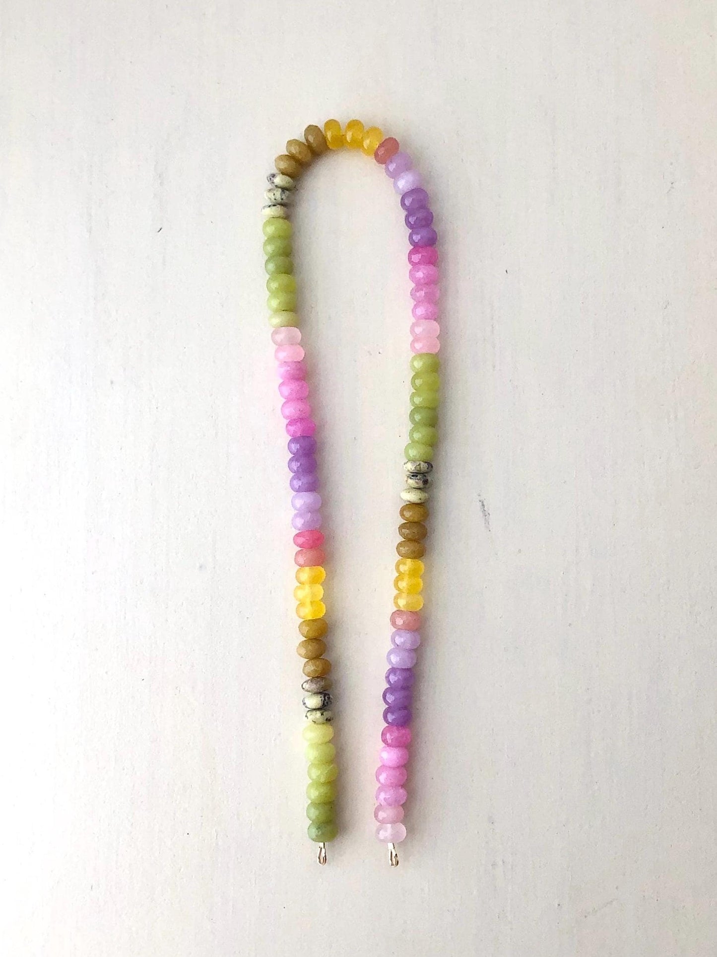 Tropical Fruit, KIWI Necklace: one of a kind ombré gemstone necklace in juicy, bright, exotic colors of yummy tropical fruits